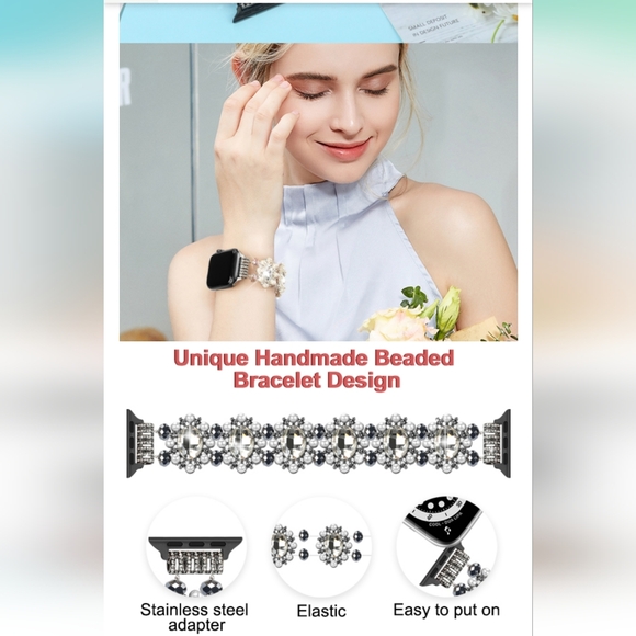 ZSMJ Bling Band ☆ size Medium ☆ iWatch Series Ultra 8,7,6,5,4,3,2,1 ☆ Bling Stra - Picture 13 of 13